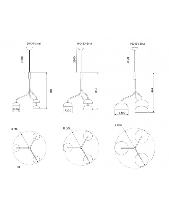 Zero Curve Cluster Metal Single Pendant Lamp